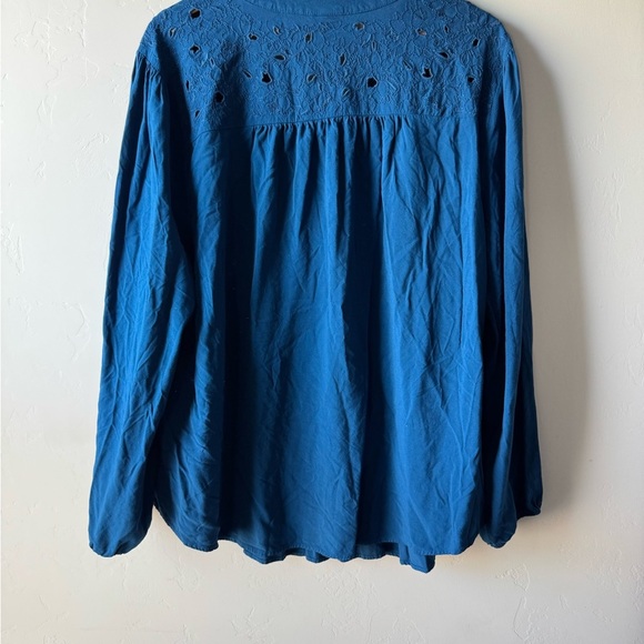 Torrid Blue Embroidered Blouse - Picture 10 of 10